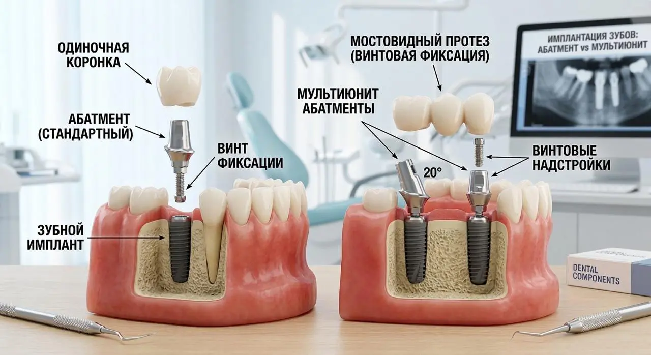 Мультиюнит и абатмент: в чем разница